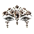 Face gem stickers with bronze rhinestones and diamond patterns for music festival party - HF-060 Bronze Iridescent