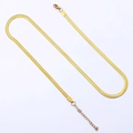 Elegant gold flat snake chain necklace with lobster clasp in a minimalist style - 50+5cm / 2.0mm Herringbone Chain / Gold
