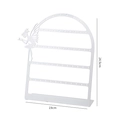 White metal foldable earring organizer stand with 56 holes and fairy silhouette - Silver