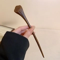 Handcrafted dark wood hair pin with lotus pod carving and smooth natural texture - 14# Deep Coffee (Lotus Seed Pod Style)