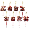 DIY Valentine's Day diamond painting bear pendant set with heart and star charms - Style 13