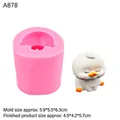 Stampo in silicone papera rosa per candele DIY e gesso, misura 5,9x5,5x6,3 cm - 1# Anatra che Dorme / Rosa