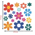 Stickers muraux tournesols colorés 25x25cm avec motifs floraux vifs pour décor maison - Ensemble De Tournesols Colorés C (CT20331T_R)