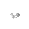 Silver F136 titanium labret stud featuring three stars with clear cubic zirconia inlay - 5# Silver Triple Star Zircon