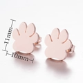 Rose gold animal paw print stud earrings with a polished mirror finish for women - 104 Paw - Rose Gold