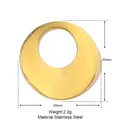 Detailed view of round gold stainless steel earring pendant with size and weight specs - YE205/Minimalist Circle