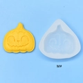 Macro detail of pumpkin smile silicone mold and yellow flexible DIY resin casting tool - Pumpkin Smiley Style 2 (M#)