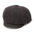 Detailed close-up of a vintage cotton canvas newsboy cap with stitching and top button - M(56-58cm) / Coffee