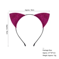 Serre-tête oreilles de chat à paillettes violettes pour Halloween de 18cm de large et 16cm - Serre-tête oreilles de chat à paillettes (Base métal) / Oreilles de chat à paillettes rose vif