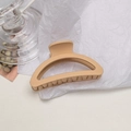 Macro view of a matte beige half-moon hair claw clip on a textured background - Semi-circle / Light Coffee