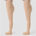 Vista laterale dei leggings foderati in pile a vita alta con finitura opaca naturale color carne - Taglia Unica (45-80kg) / Piede Completo / Nudo