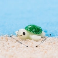 Miniature resin sea turtle figurine in green and white for micro landscape decor - No. 16 Turtle
