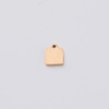 Vista detallada del colgante geométrico cuadrado de acero titanio oro rosa pulido - 6.5MM / Oro Rosa