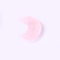 Polished natural rose quartz moon pendant with translucent pink finish for DIY jewelry - Rose Quartz