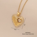 Golden heart necklace with MAMA engraving and sparkling crystals on beige fabric - MAMA Side Letter Heart Style (7#)
