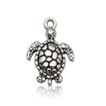Silver ocean sea turtle alloy pendant charm for DIY necklaces and bracelets - 1Pc Antique Silver Sea Turtle 14x20mm