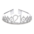 Dettaglio corona per il 21 compleanno in argento con strass e pettini di fissaggio - Argento