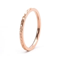 1.5mm 18K rose gold titanium steel ring with elegant cross diamond pattern engraving - US 5 / Rose Gold