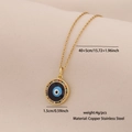 Goldene Evil Eye Halskette aus Edelstahl mit bunten Kristallen an einer feinen Gliederkette - Runder Zirkonia Böser Blick Stil (2#)