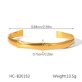Detailansicht des Goldarmreifs mit Bambustextur, 6,84 cm Durchmesser und 0,75 cm Breite - Bambusform-Stil (HC-B20153) / Gold
