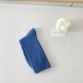 Damen Baumwoll-Rippsocken in Blau, minimalistische Wadenstrümpfe in schlichtem Uni-Design - Marineblau