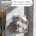 Cesto portaoggetti da cucina a parete grigio trasparente con strisce verticali 10x8x11.5cm - Confezione da 1 / Medio / Grigio Trasparente