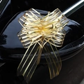 Grande fiocco in organza dorata da 5 cm per decorazione auto nuziale e confezioni - Oro