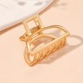 Elegante pinza per capelli in metallo dorato con design geometrico per coda di cavallo - Oro (C6421)