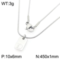 Zilveren vierkante hanger met letter D gravure aan een stijlvolle slangenketting - Zilveren Letter D (KN293404-Z)