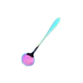 Rainbow plated stainless steel coffee spoon featuring a delicate rose flower head design - Rainbow / Rose