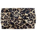 Bohemian yoga headband with leopard print pattern and twisted knot design for women - Yellow Leopard