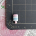 Luminous glitter popsicle resin charm in pink and blue, 1.5 cm scale measurement view - Solid Four Layer Popsicle
