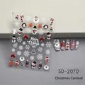 Weihnachts Nagelaufkleber SD-2070 mit Weihnachtsmann, Schneemann und Rentier Motiven - Weihnachten Nagelsticker SD-2070