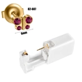 316L stainless steel butterfly stud earring with purple zircon and golden finish - Gold - Purple Red