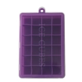Purple silicone ice cube tray with 24 square compartments and transparent lid - 24 Grids / Purple (With Lid)