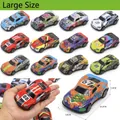 Collection of 12 assorted toy race cars in vibrant colors with size 10.2cm dimension guide - Large Tin Pull-back Sports Car (No Box)