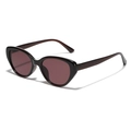 Elegant black cat-eye sunglasses for women with premium dark tinted lenses and thick frames - Reddish Brown Lenses