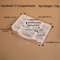 Transparent 11-compartment PP storage box with handle, weighing 110g for bead sorting - Handheld 11 Compartments/20.5x15.5x3.25cm