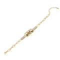 Goldenes Edelstahl-Gliederarmband mit schwarzem Schmetterlingsanhänger und Zirkon - Schwarzer Schmetterling Stil (3#)