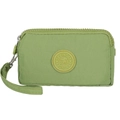 Water-resistant grass green nylon phone pouch with triple zippers and wrist strap - Fruit Green