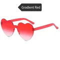 Fashion heart-shaped rimless sunglasses featuring unique gradient red ocean lenses - Gradient Red