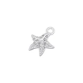 Macro di un ciondolo a forma di stella marina argentata con strass per creazione di gioielli - Stella marina - Platino - con Zircone