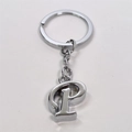 Polished silver alloy keychain featuring a stylish cursive letter P pendant design - Letter P / Silver