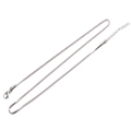 Polished silver stainless steel box chain necklace with lobster clasp and extender - 1.2MM/45+4CM / Steel