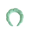 Mint green braided spa headband made of soft terry cloth for skincare and washing face - Single Headband / Mint Green
