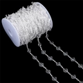 Cadena de cuentas acrílicas transparentes corte diamante para bodas y manualidades - Paquete Grande Rombo 17x13mm/4mm Transparente 15m/Rollo