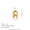 Polished 18K gold plated stainless steel cat charm pendant for DIY jewelry making - Little Cat Pendant - Gold