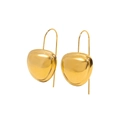 Polierte 18K vergoldete Edelstahl-Ohrringe in Tropfenform mit elegantem langem Haken - Glänzendes Gold - Wassertropfen/Dreieck