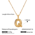 3D balloon letter Q pendant necklace in gold stainless steel with adjustable chain - Letter Q