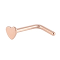 Piercing al naso a forma di L in oro rosa con cuore in acciaio inossidabile - A forma di L / Oro rosa